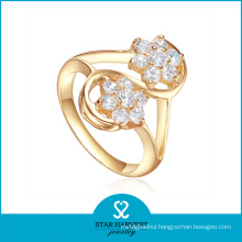 Gold Plated Sterling Silver Ring with AAA Zircon Plated (R-0328)